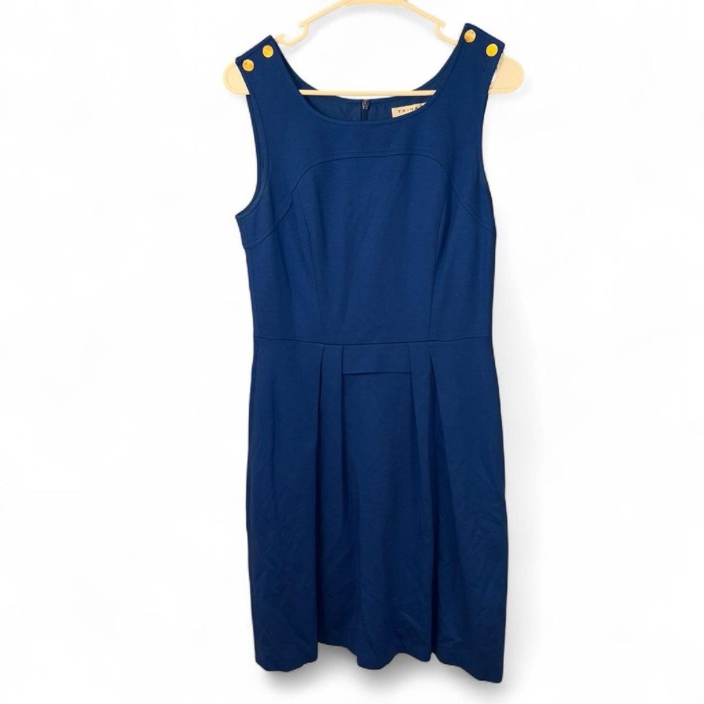 Trina Turk Navy Dress with Gold Accents